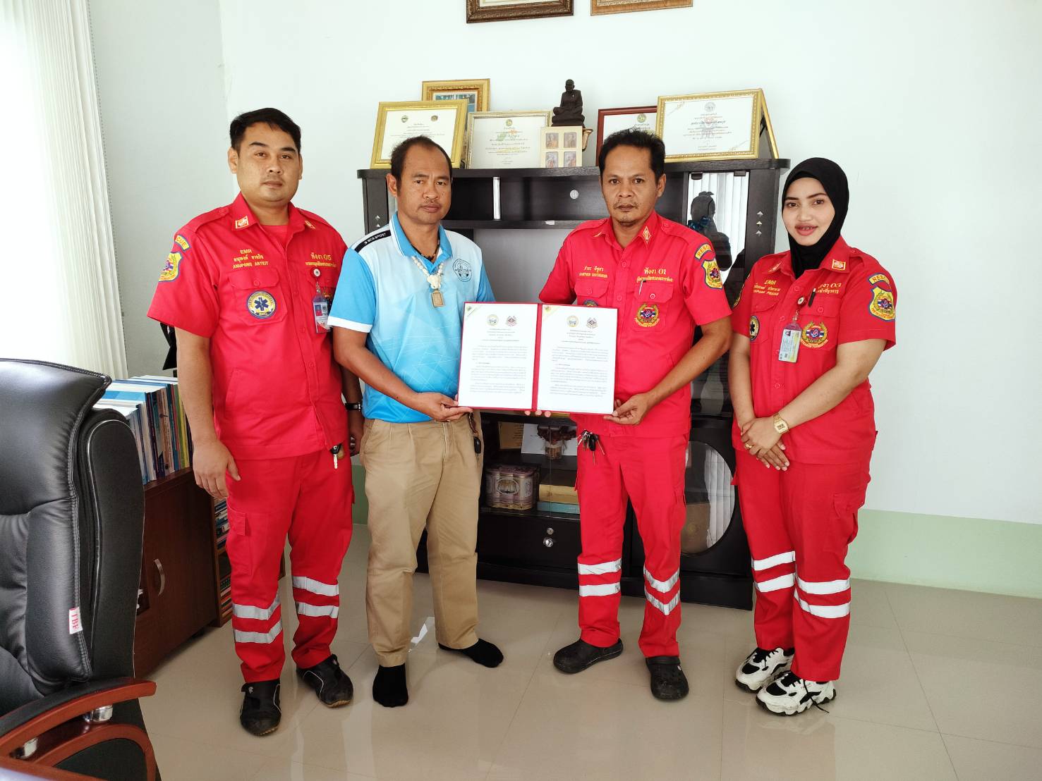 จัดทำบันทึกข้อตกลงความร่วมมือ (MOU) ความร่วมมืองานป้องกันและบรรเทาสาธารณภัยและงานสาธารณกุศลในพื้นที่