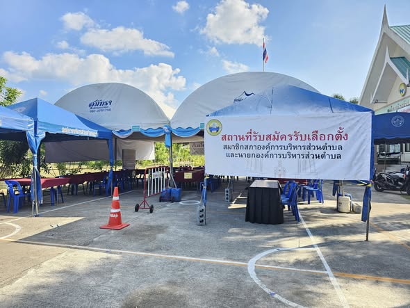 เตรียมความพร้อมสถานที่รับสมัครรับเลือกตั้งนายกองค์การบริหารส่วนตำบลมะ​รุ่ย​ และสมาชิกสภาองค์การบริหารส่วนตำบลมะรุ่ย